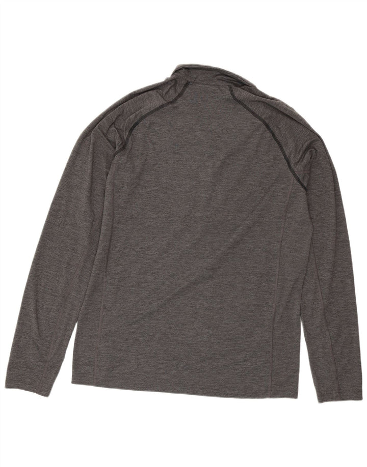 Columbia Mens Zip Neck Pulôver Treino Top Poliéster manchado cinza médio