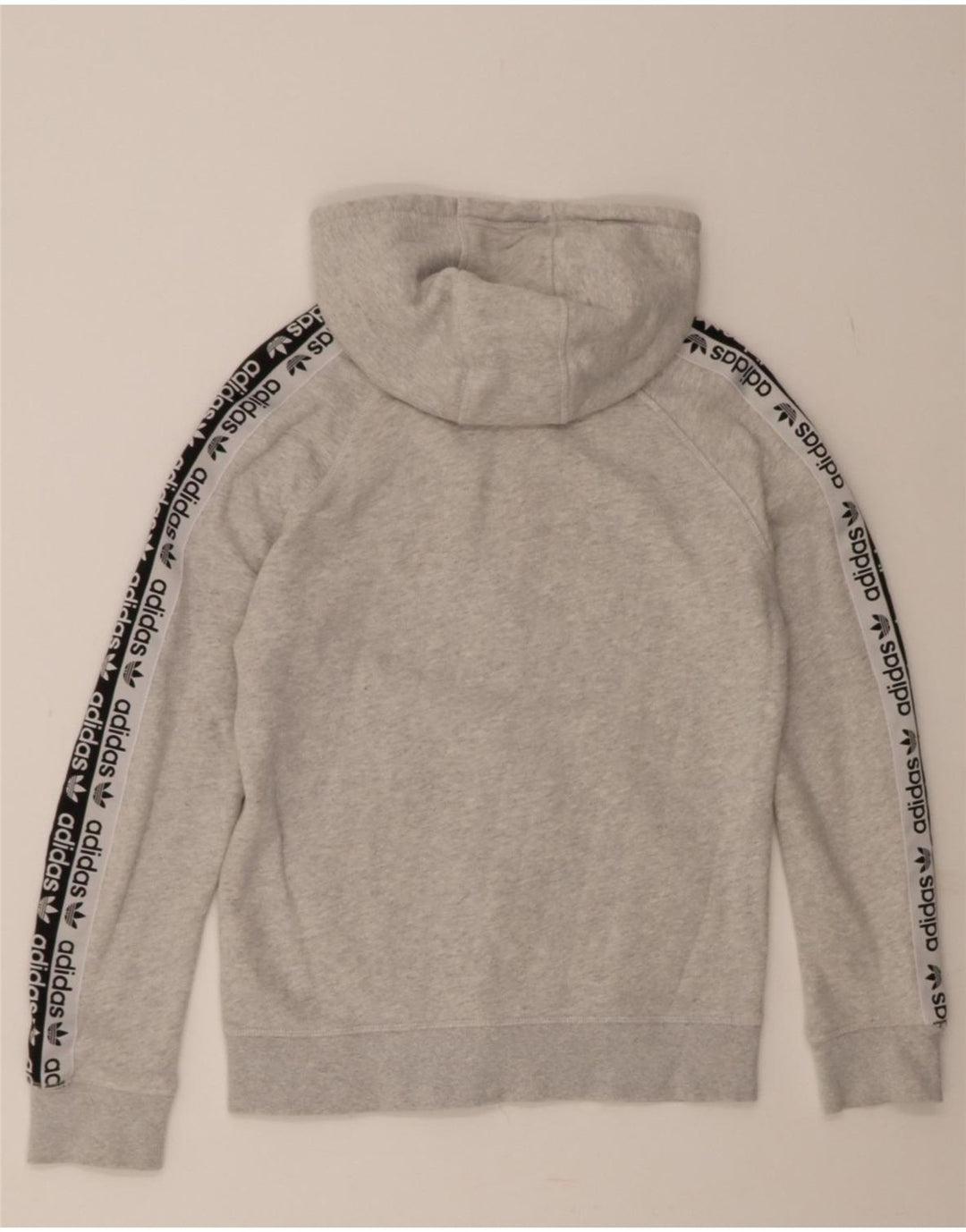 ADIDAS Womens Graphic Zip Hoodie Sweater UK 12 Medium Grey Colourblock Vintage Adidas and Second-Hand Adidas from Messina Hembry 