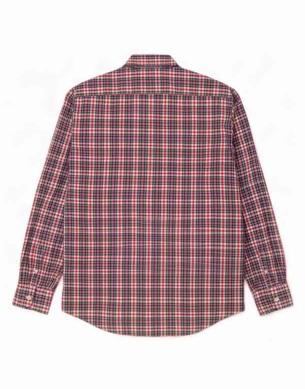 Camisa masculina James Ross tamanho 43 17 XL azul marinho xadrez algodão