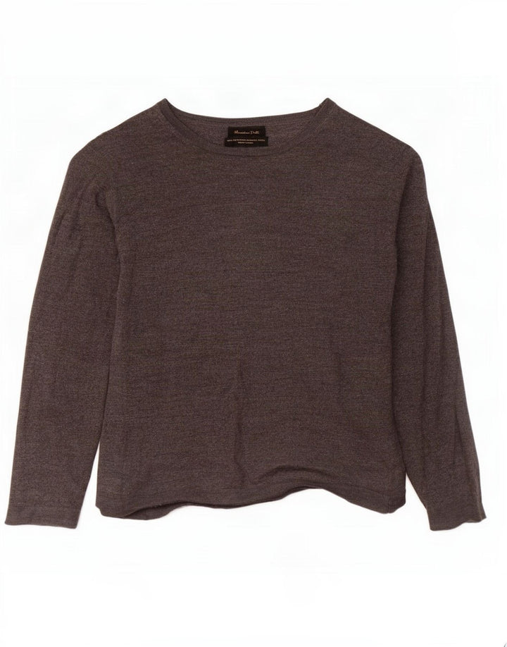 Suéter feminino Massimo Dutti com gola canoa 7-8 anos lã cinza