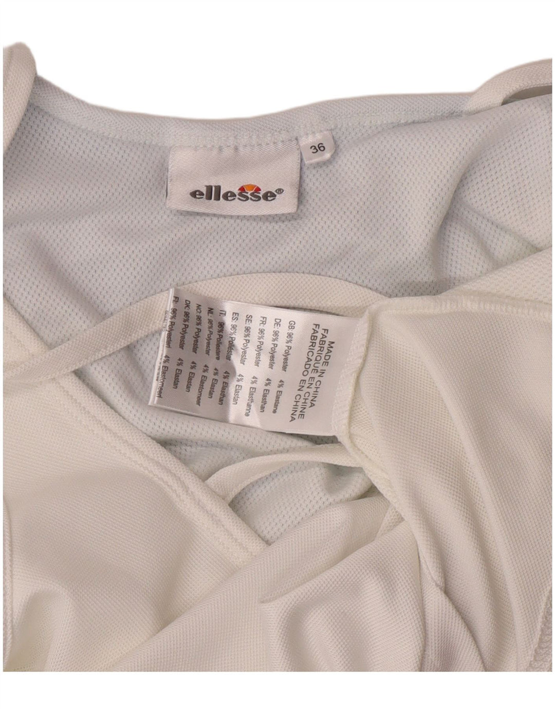 Ellesse Colete Feminino Top EU 36 Pequeno Colorblock Branco Poliéster
