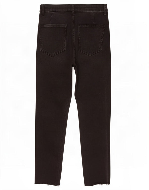 Zara Jeans Slim Feminino EU 38 Pequeno W28 L25 Algodão Preto