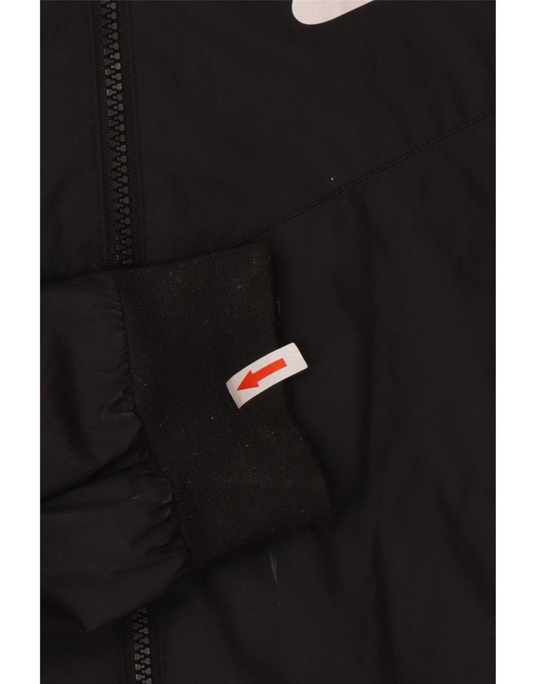 Jaqueta de chuva masculina Nike com capuz UK 36 poliéster preto pequeno