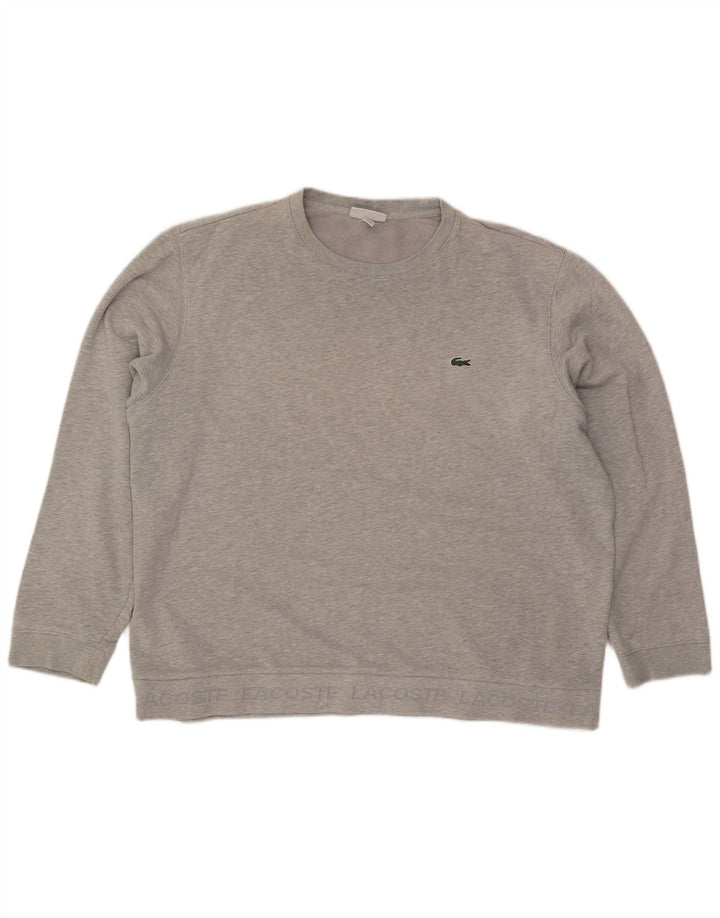 Moletom masculino Lacoste tamanho 8 3XL algodão manchado cinza