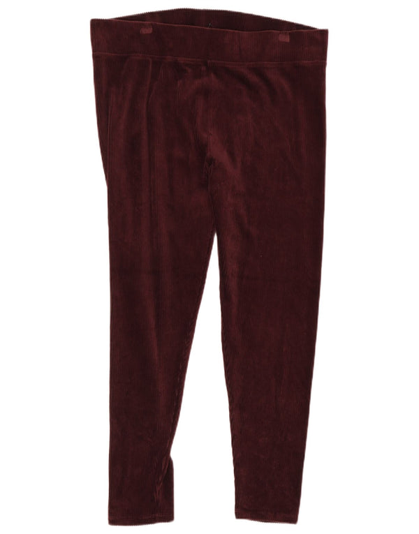 Leggings femininas de veludo cotelê Marks & Spencer UK 18 XL algodão borgonha