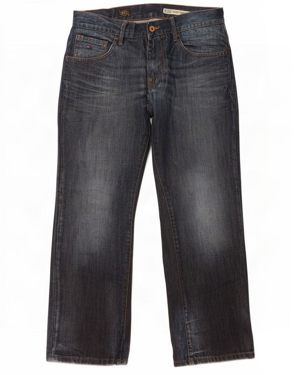Tommy Hilfiger Masculino Woody Comfort Straight Jeans W32 L30 Azul Marinho Algodão