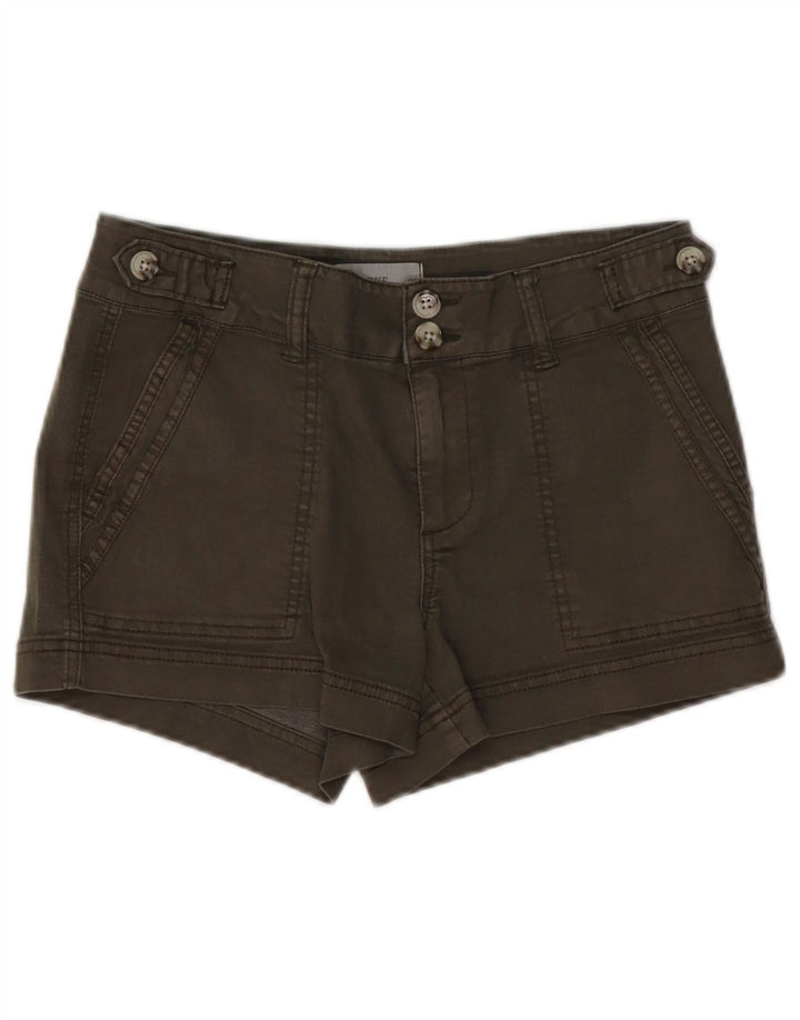 Shorts jeans feminino BKE W27 pequeno algodão cáqui