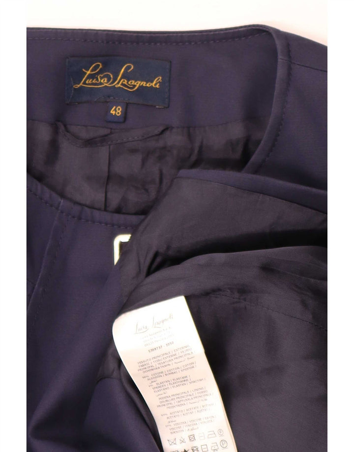 Luisa Spagnoli jaqueta blazer feminina de 3 botões e manga 3/4 IT 48 XL azul marinho
