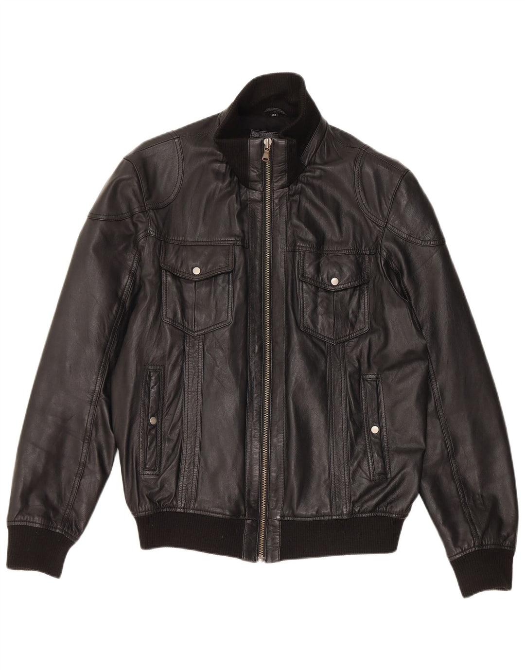 Jaqueta de couro masculina vintage UK 40 grande couro preto