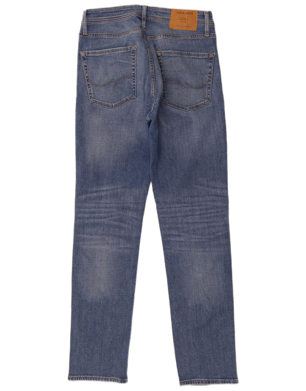 Jack & Jones Mens Tim Distressed Slim Straight Jeans W31 L32 Azul Algodão
