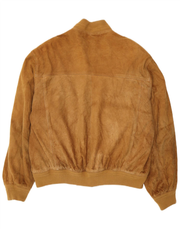 Jaqueta bomber masculina de camurça FORESTER IT 52 XL couro marrom