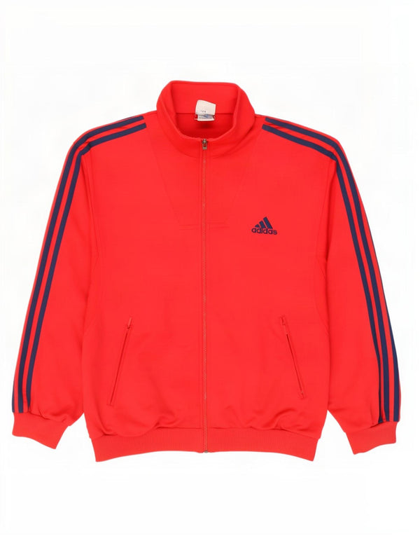 Adidas Mens Tracksuit Top Jacket UK 44/46 Grande Poliéster Vermelho