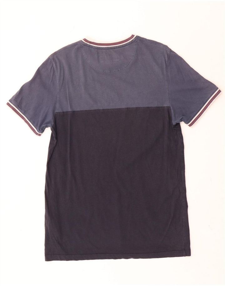 Camiseta masculina Ted Baker tamanho superior 3 médio azul marinho algodão colorblock