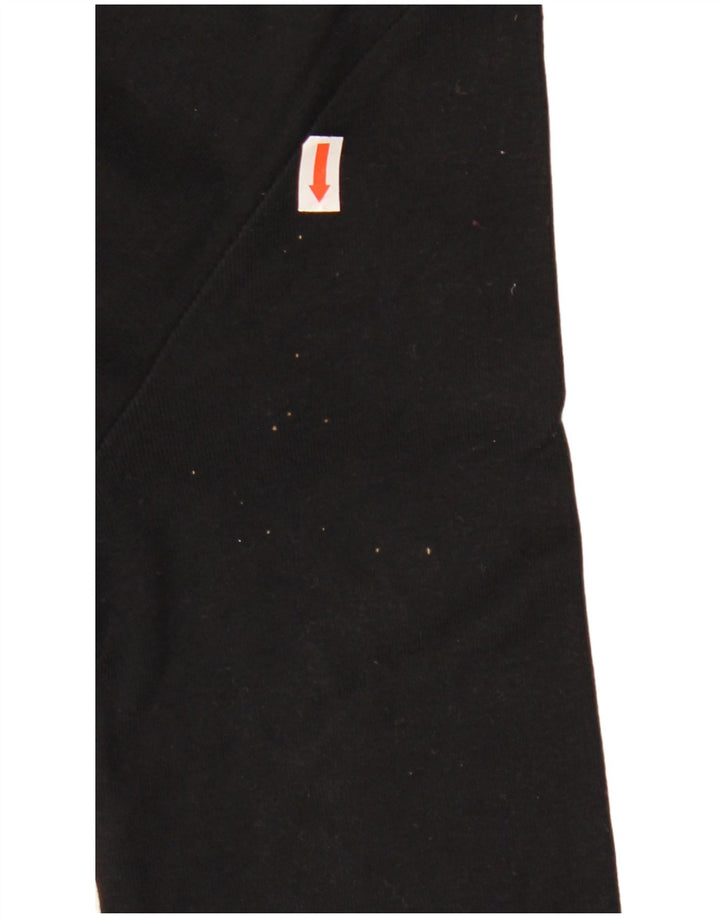 ARMANI JEANS Top gráfico feminino manga 3/4 Reino Unido 12 algodão preto médio