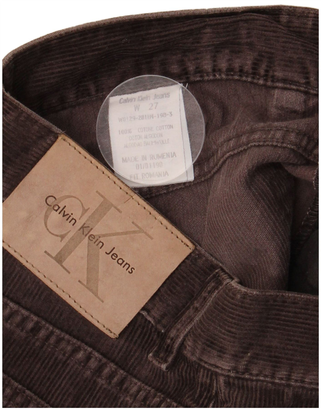 Calça feminina Calvin Klein Bootcut veludo cotelê W27 L26 algodão marrom