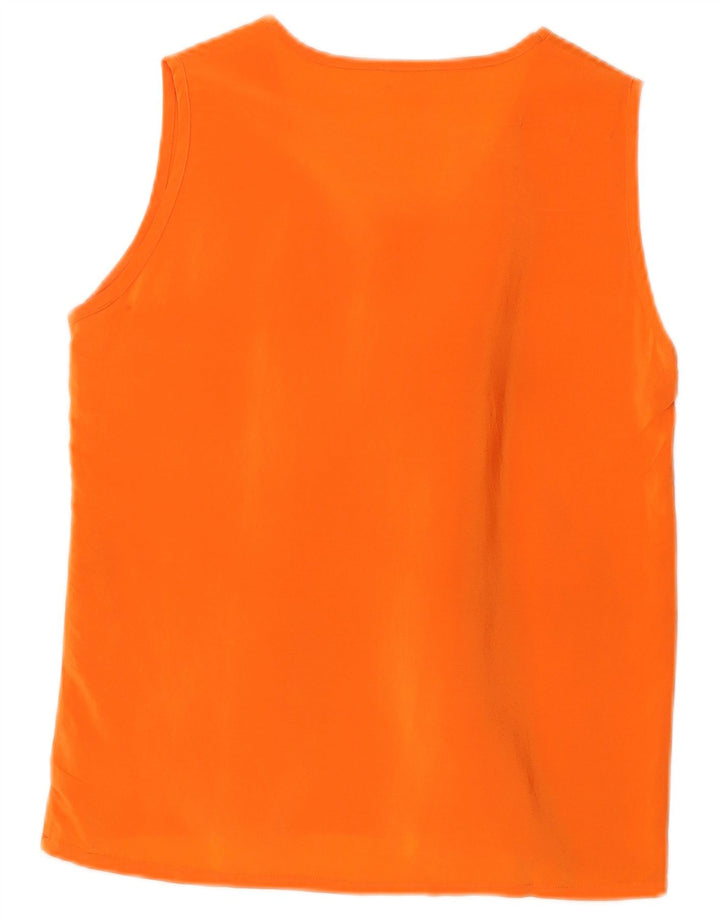 Colete feminino vintage Top UK 10 seda laranja pequena