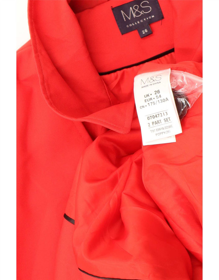 Casaco impermeável feminino Marks & Spencer Reino Unido 26 5XL poliéster vermelho