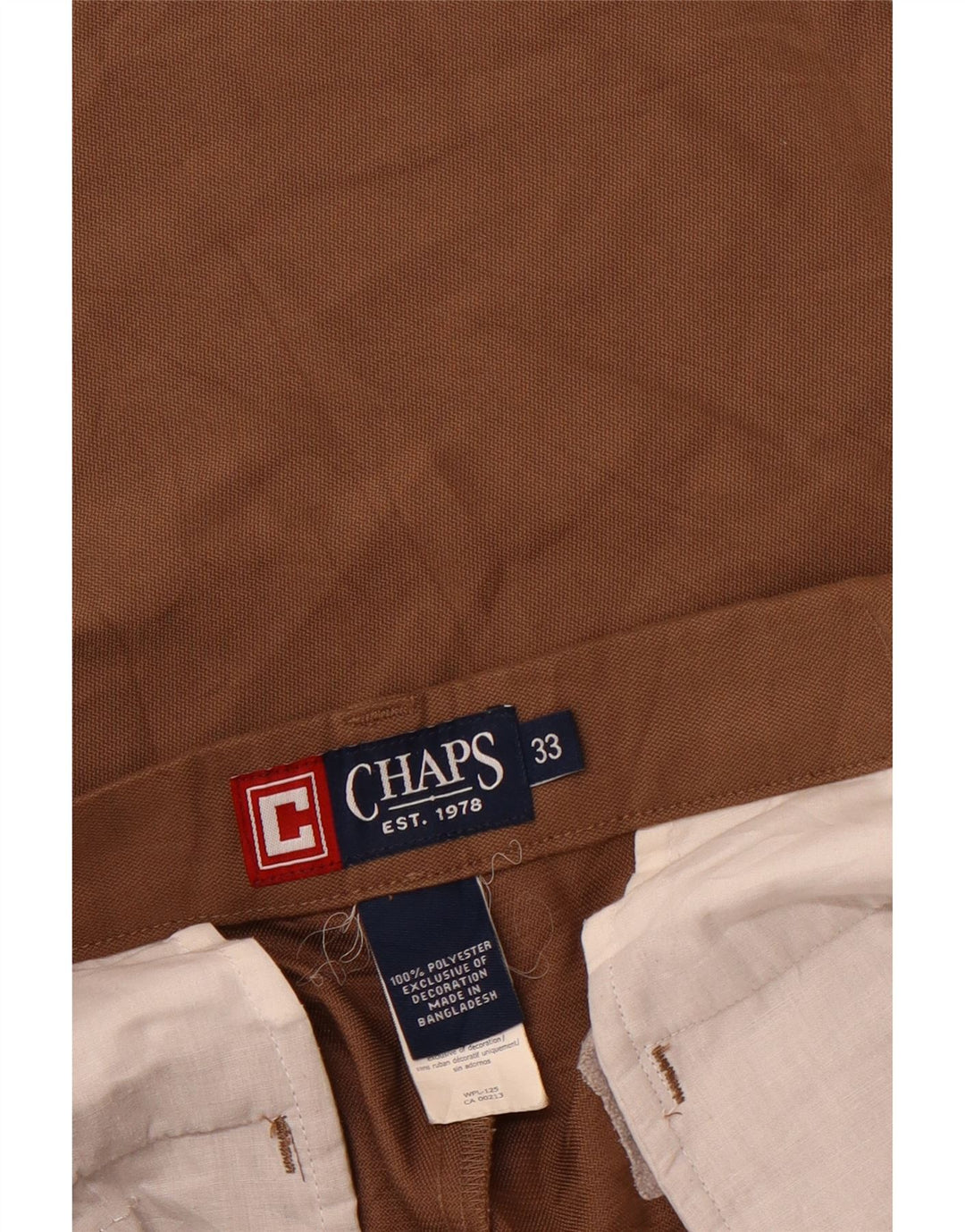 Shorts Chino Masculino CHAPS W33 Poliéster Marrom Médio