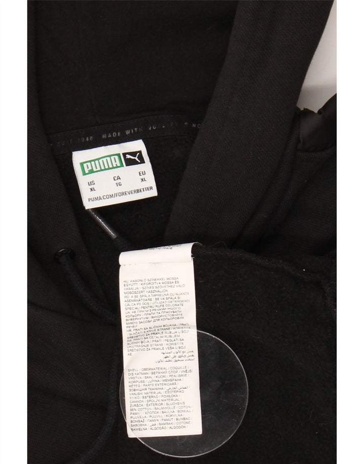 PUMA Mens Hoodie Jumper XL Black Cotton Vintage Puma and Second-Hand Puma from Messina Hembry 