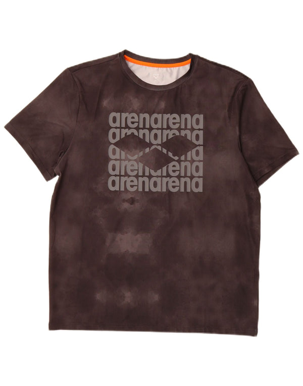 Arena Mens Graphic Camiseta Top Grande Cinza Tie Dye Poliéster