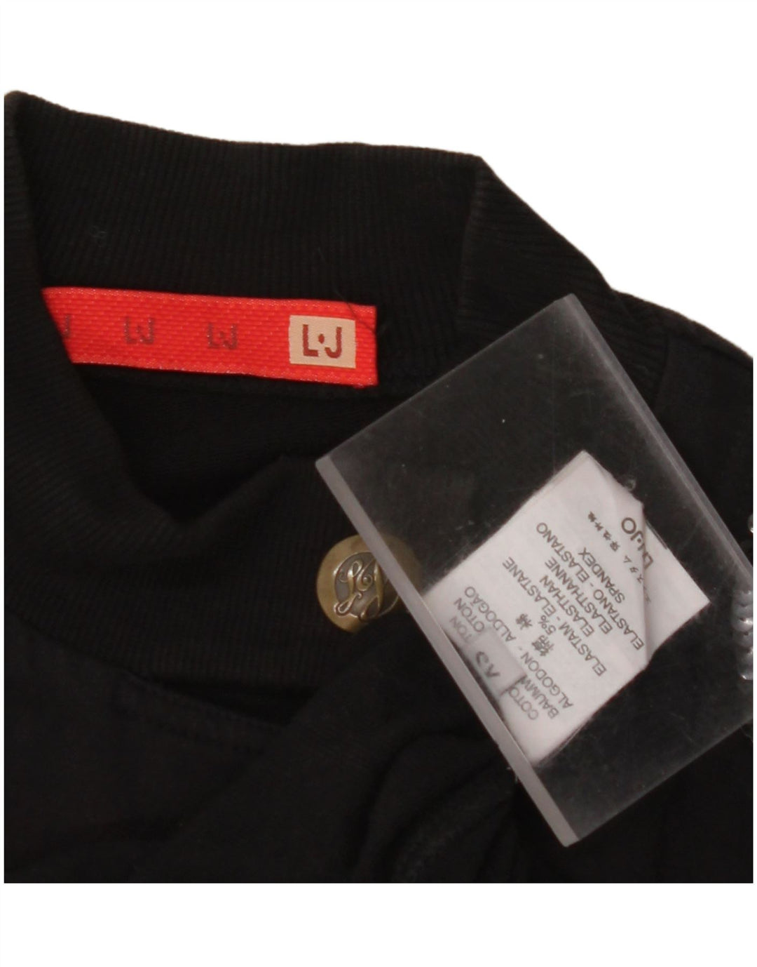 Jaqueta blazer feminina LIU JO com estampa gráfica de 4 botões Reino Unido 6 XS algodão preto