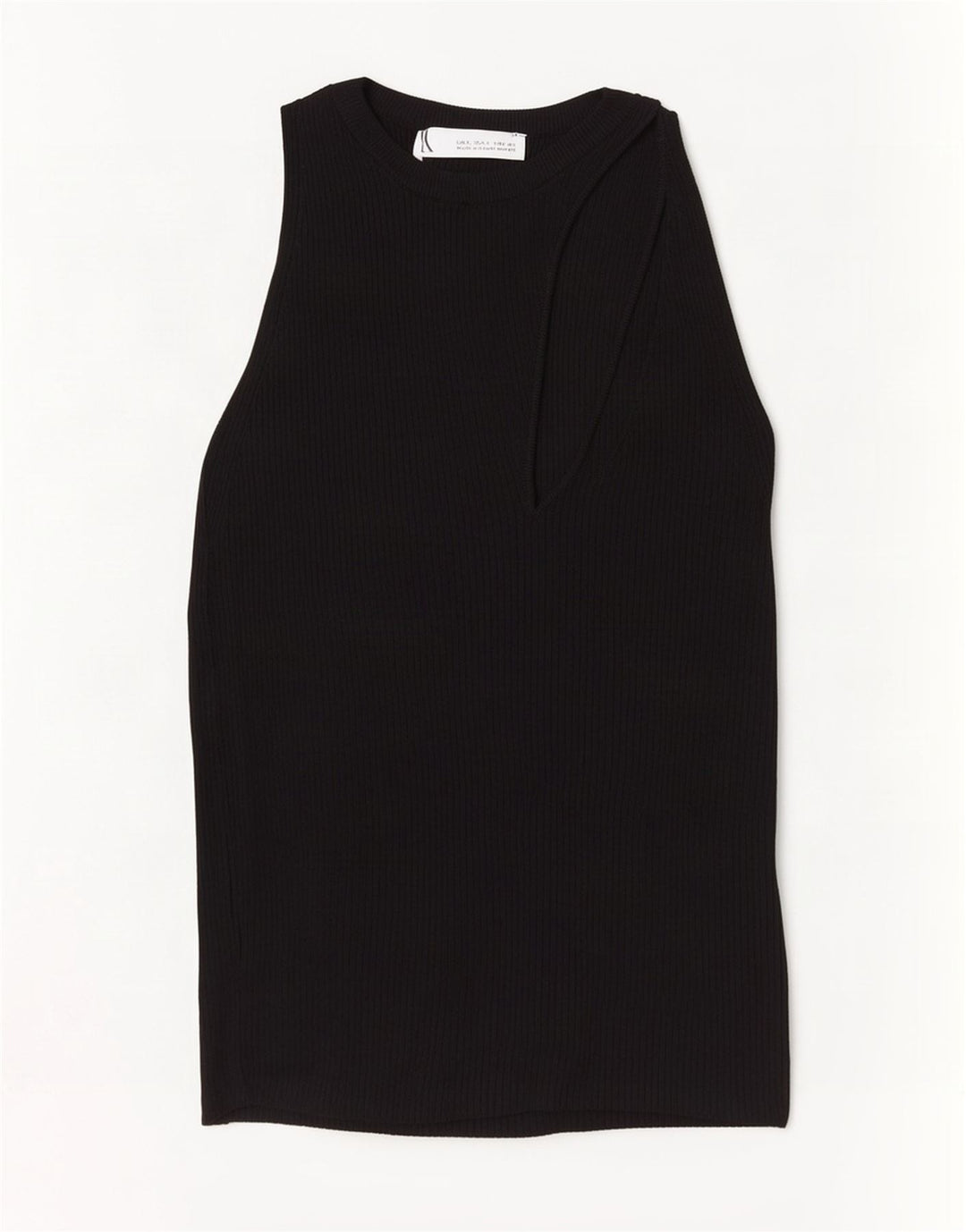 Zara Womens Crop Vest Top UK 8 Pequeno Preto Viscose