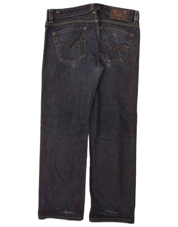 Diesel Mens Larkee Regular Straight Jeans W32 L30 Azul Marinho Algodão