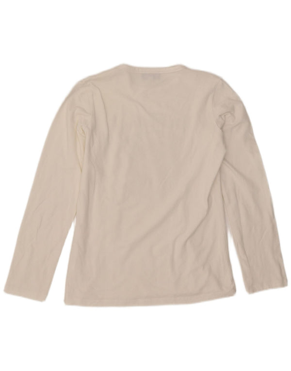 Richmond Mens Graphic Top Manga Longa Pequeno Algodão Branco