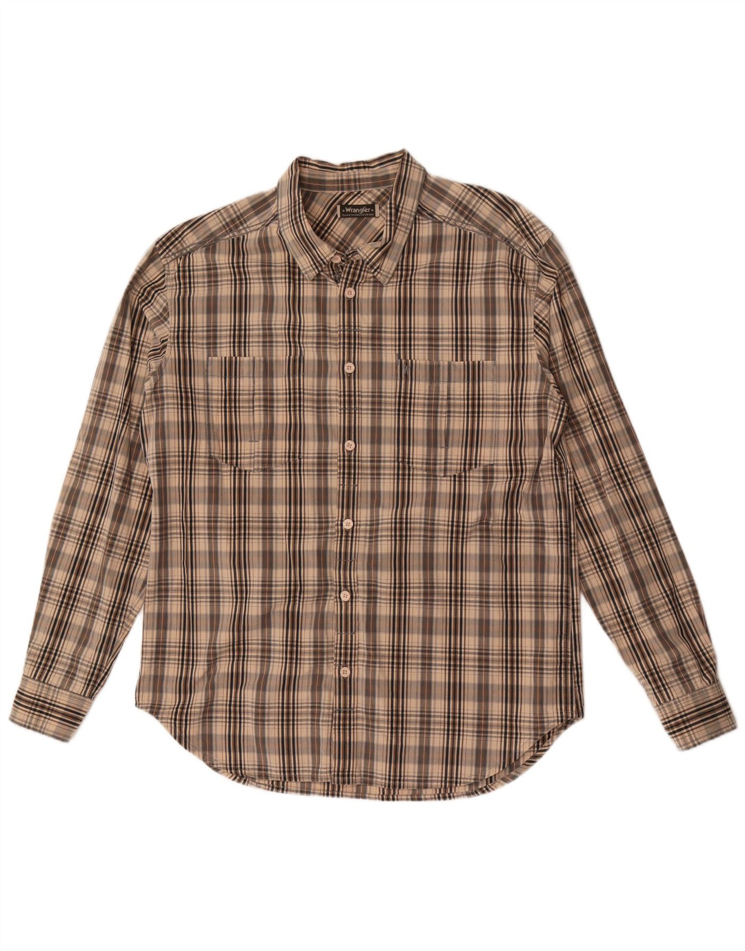 Camisa masculina Wrangler Greensboro XL marrom xadrez algodão