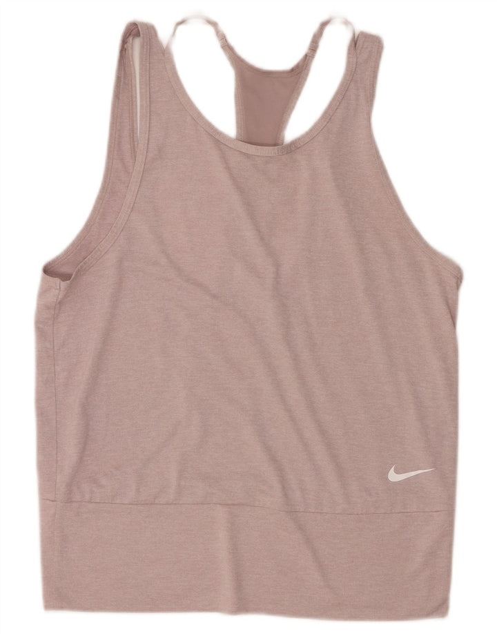 Nike Womens Dri Fit Vest Top UK 12 Médio Rosa