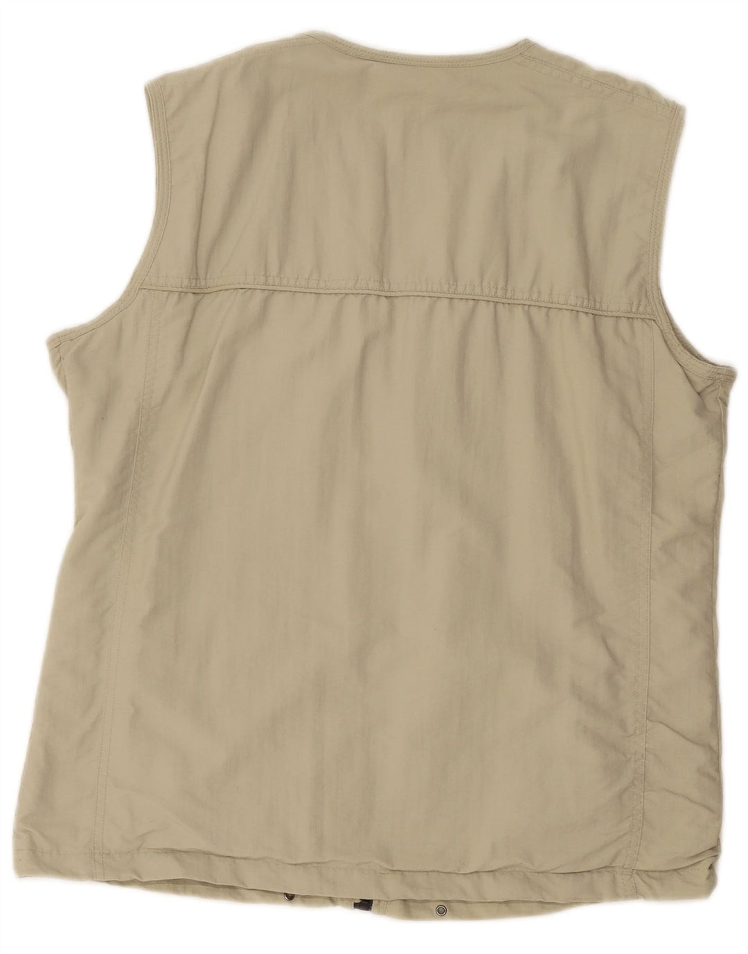 Colete utilitário masculino vintage UK 40/42 poliéster bege médio