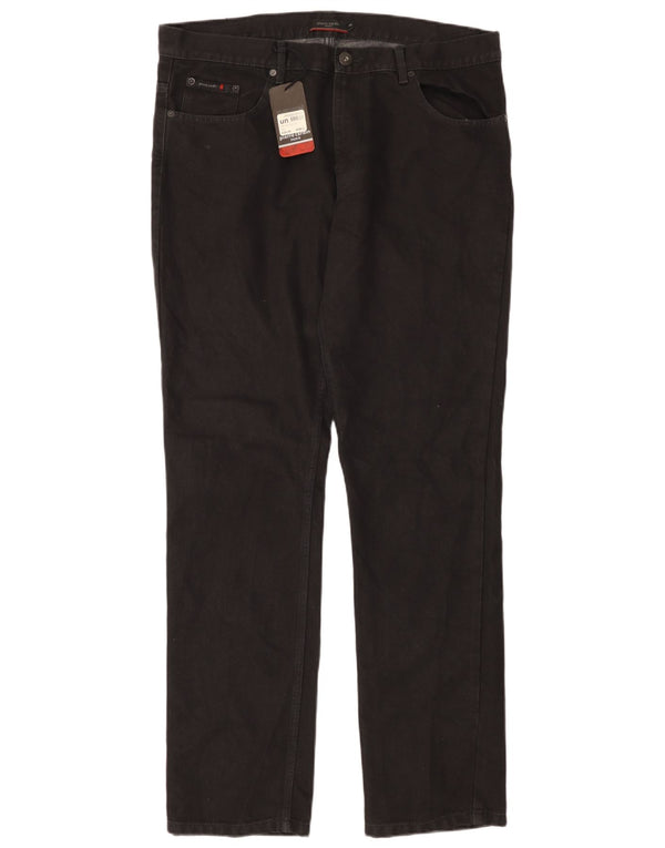 PIERRE CARDIN Masculino Paris Jeans Reto W38 L34 Algodão Preto