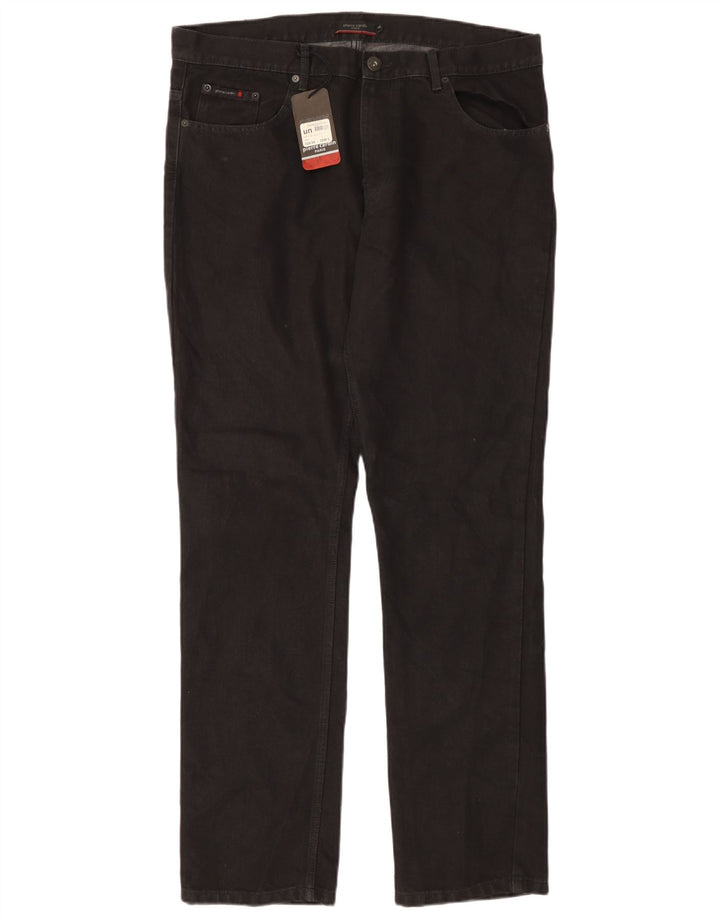 PIERRE CARDIN Masculino Paris Jeans Reto W38 L34 Algodão Preto
