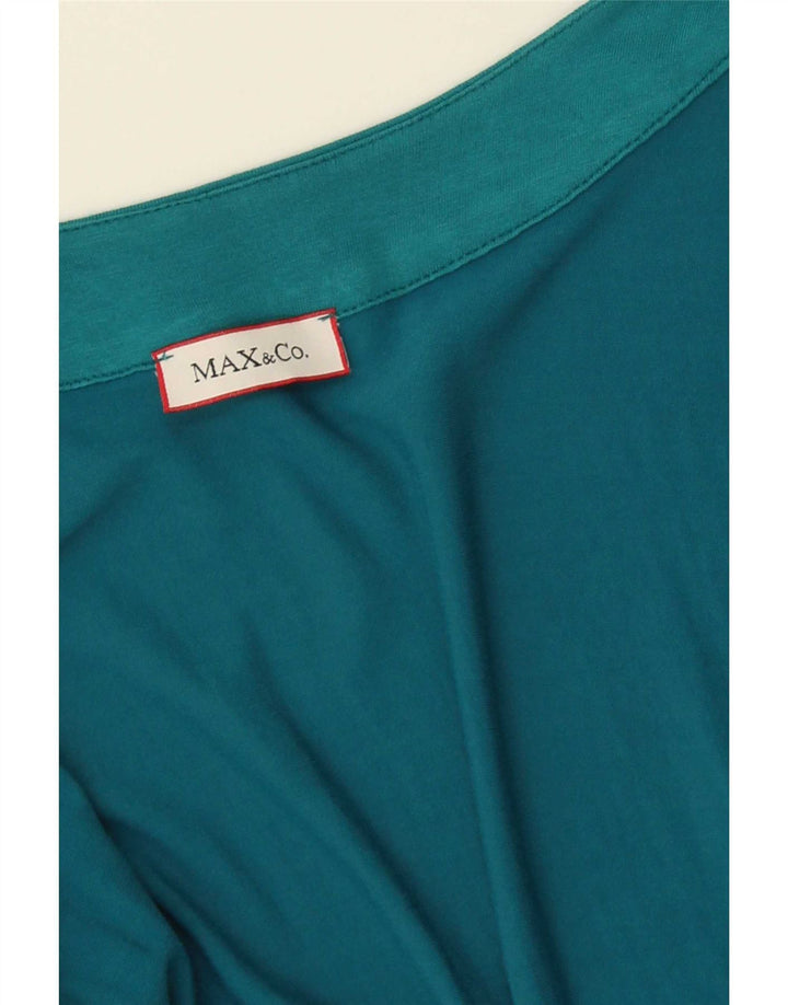 Vestido feminino sem mangas linha A Max & Co. Reino Unido 14 azul médio
