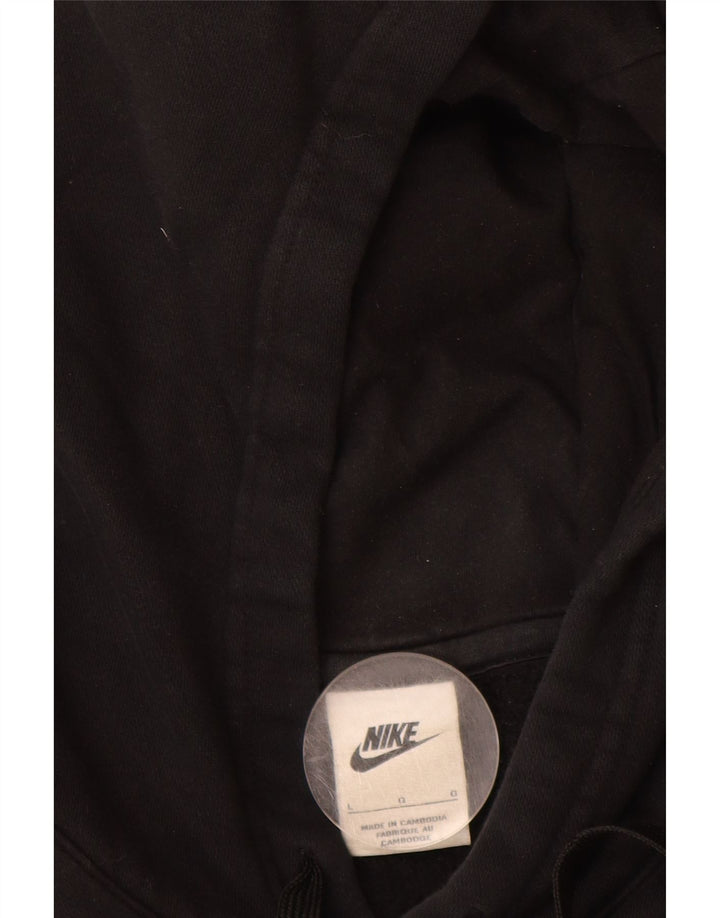 NIKE Mens Graphic Hoodie Jumper Grande Algodão Preto