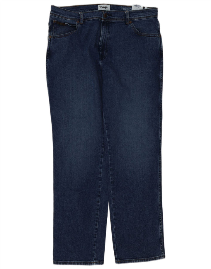 Wrangler Masculino Texas Straight Jeans W36 L32 Azul Algodão