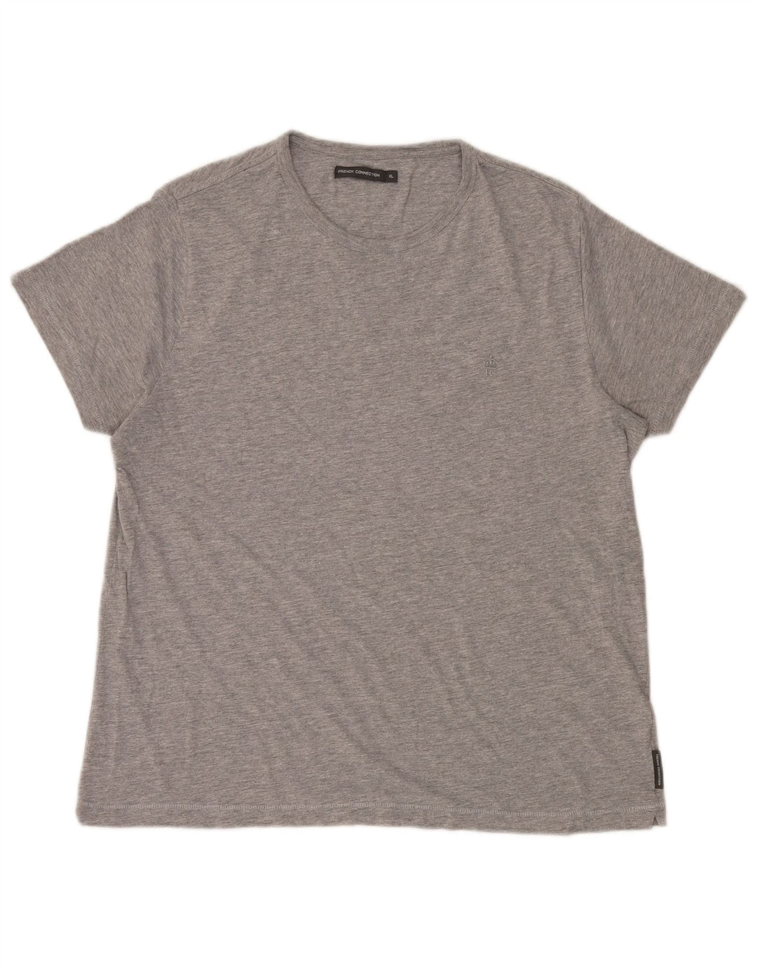 Camiseta masculina French Connection Top XL algodão manchado cinza