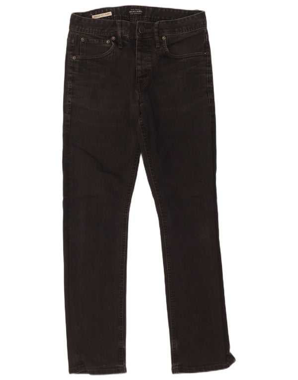 Jack & Jones Masculino Clark Straight Jeans W29 L30 Algodão Preto
