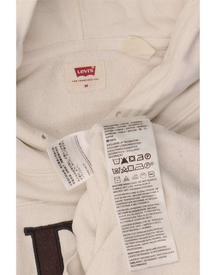 Suéter com capuz gráfico masculino Levi's médio algodão branco