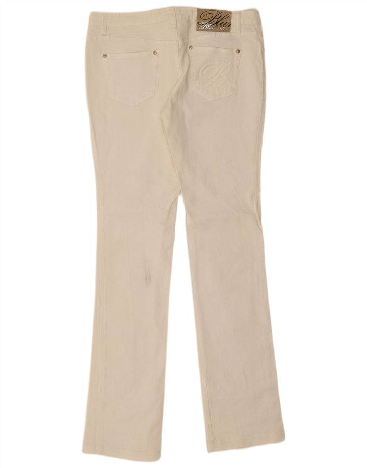 Blumarine Jeans feminino slim bootcut W30 L35 algodão branco