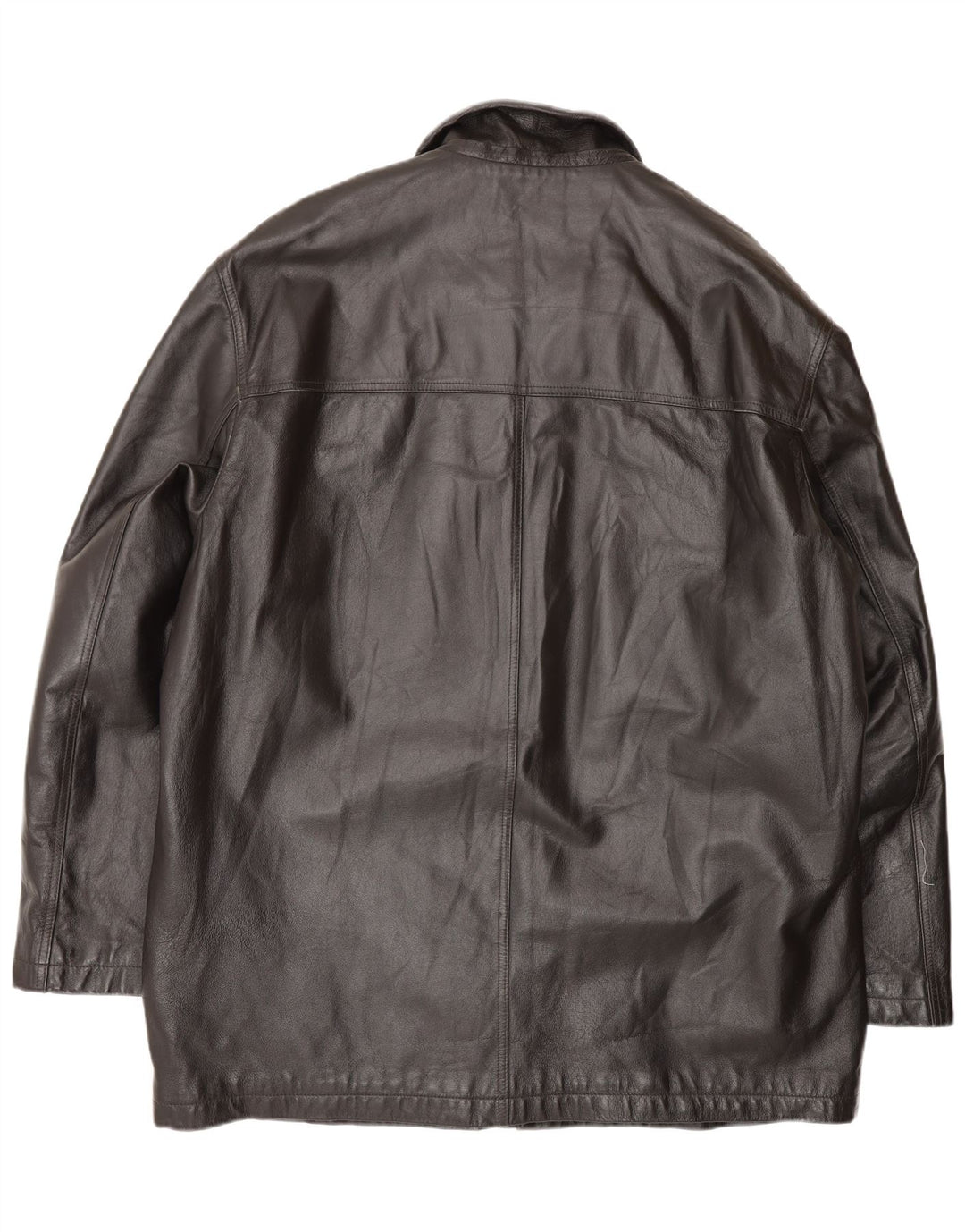 Casaco de couro masculino vintage IT 58 3XL preto