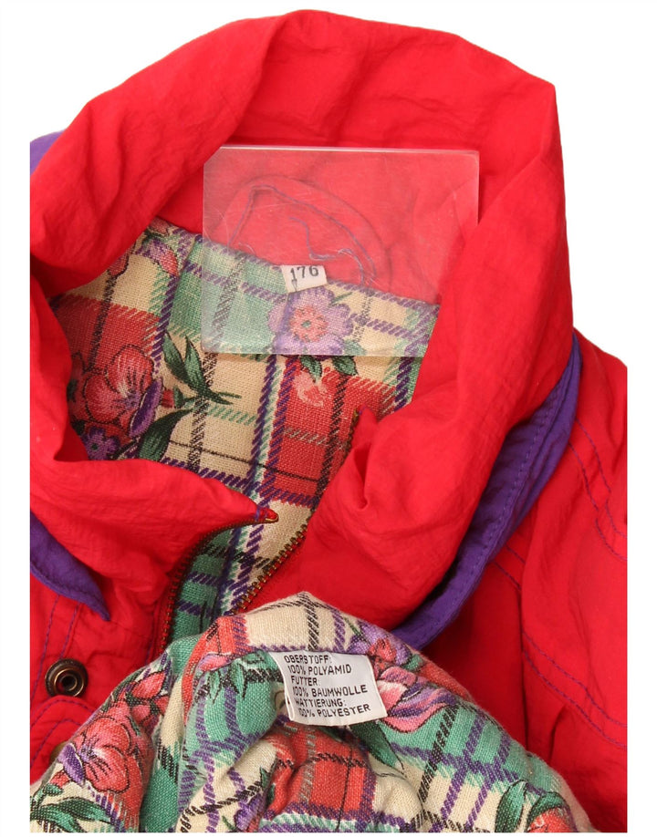 Jaqueta corta-vento masculina vintage UK 44 2XL poliamida vermelha