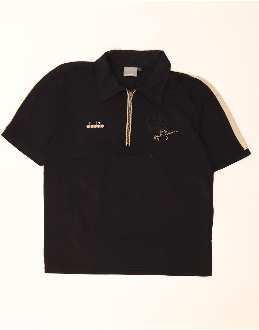 Camisa polo masculina gráfica DIADORA médio preto colorblock poliamida
