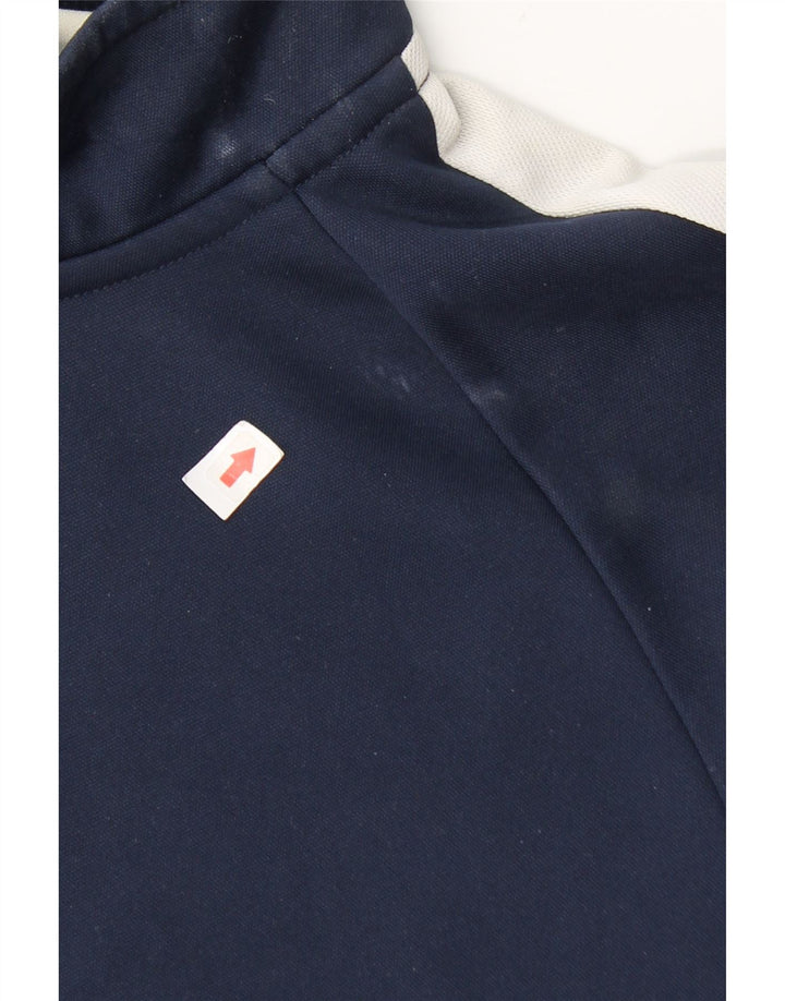 Nike Mens Dri Fit Zip Neck Top Manga Longa Médio Azul Marinho Colourblock