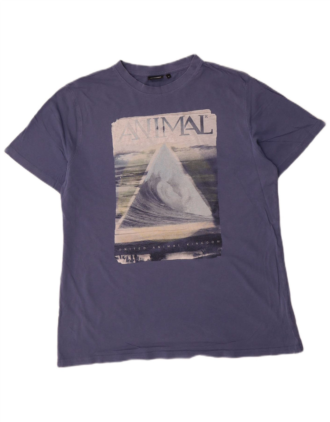 Camiseta Animal Masculina Gráfica Top Médio Algodão Azul