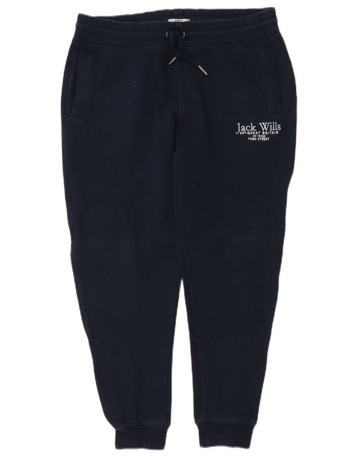 JACK & JONES Calça de treino masculina gráfica Joggers médio azul marinho