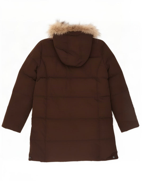 Casaco acolchoado com capuz feminino Best Company UK 18 XL marrom