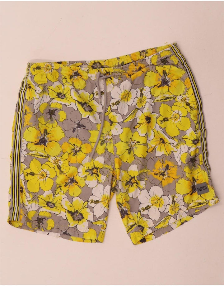 Hugo Boss Mens Natação Shorts Médio Multicolorido Floral