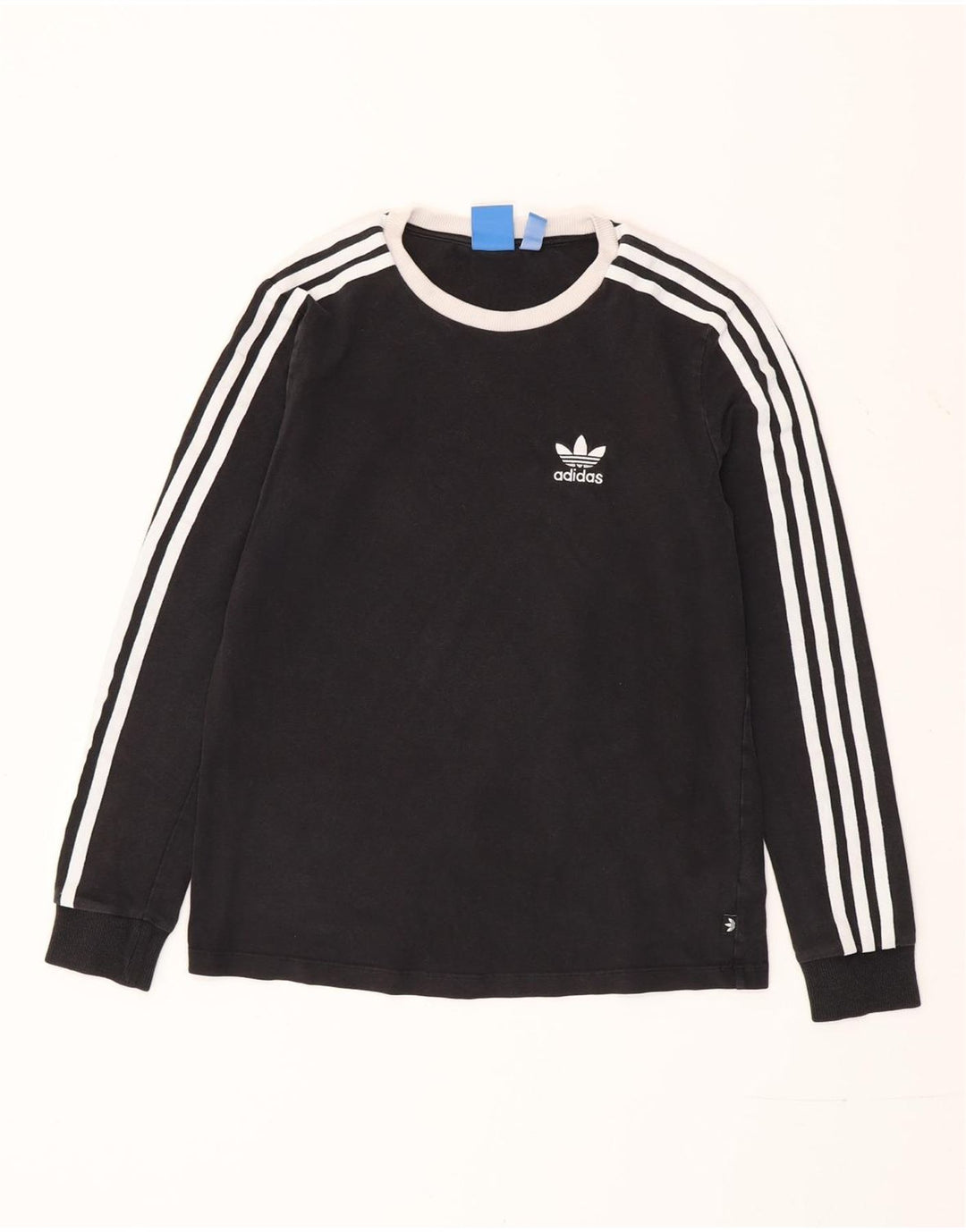 ADIDAS Womens Top Manga Longa UK 12 Médio Algodão Preto