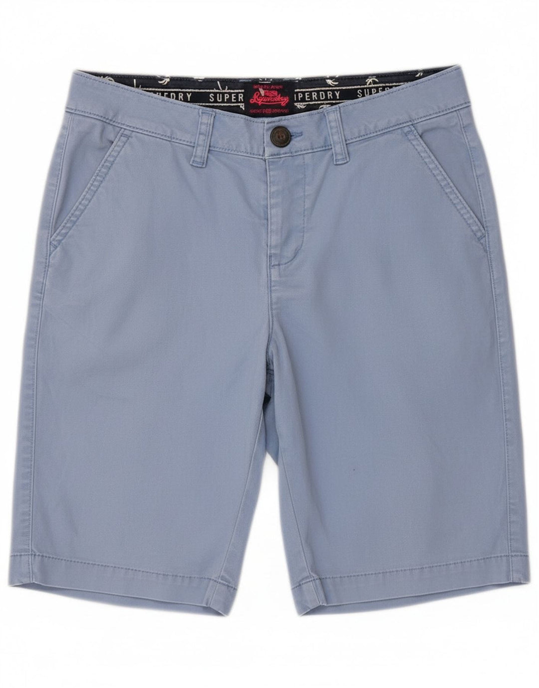 Shorts Chino Masculino Superdry XS W30 Azul Algodão